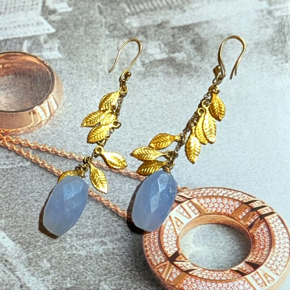 Lavender Jade Briollete Cut Shoulder Brusher Earrings 💜 - Picture 3 of 5